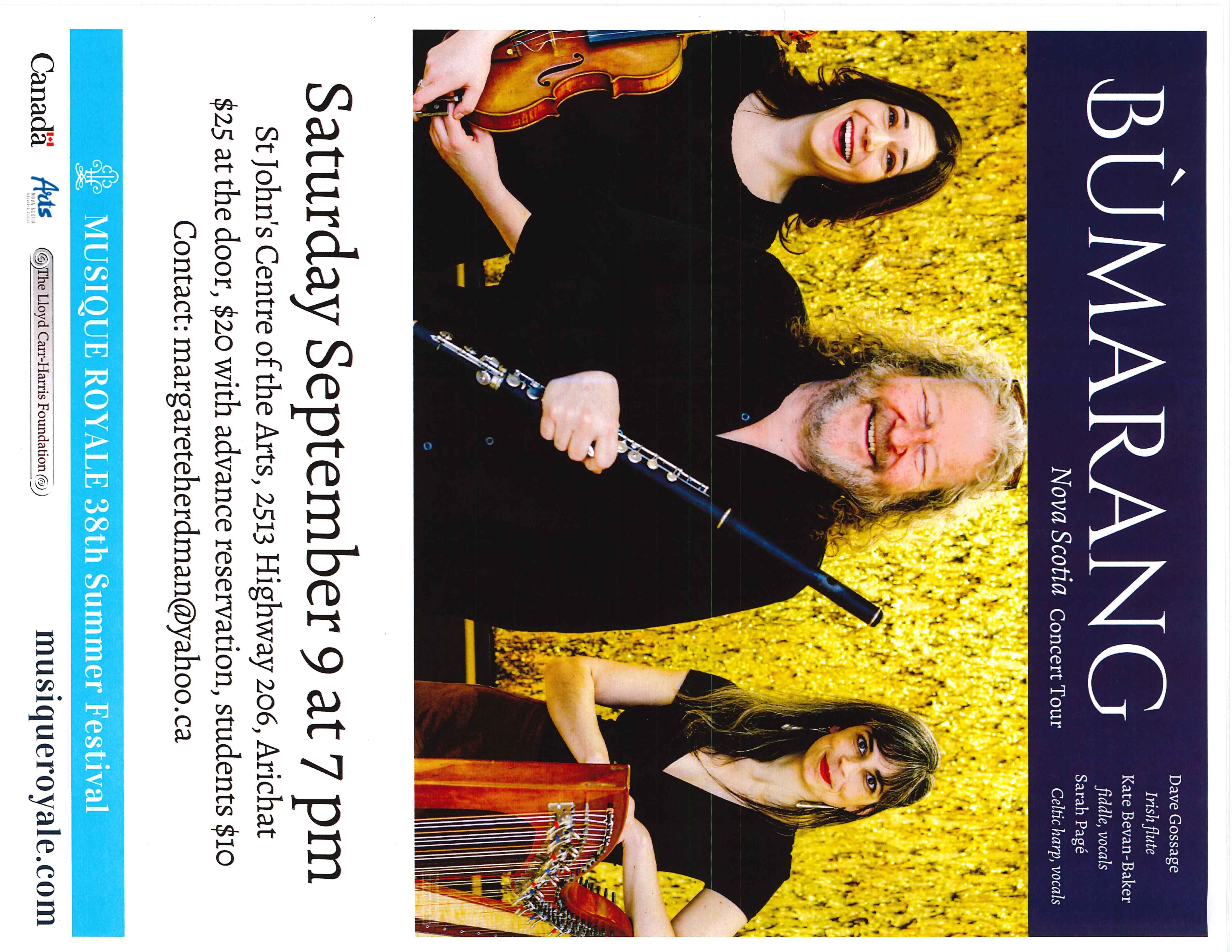 Concert, St Jon's Centre of the Arts, September 9 at 7pm