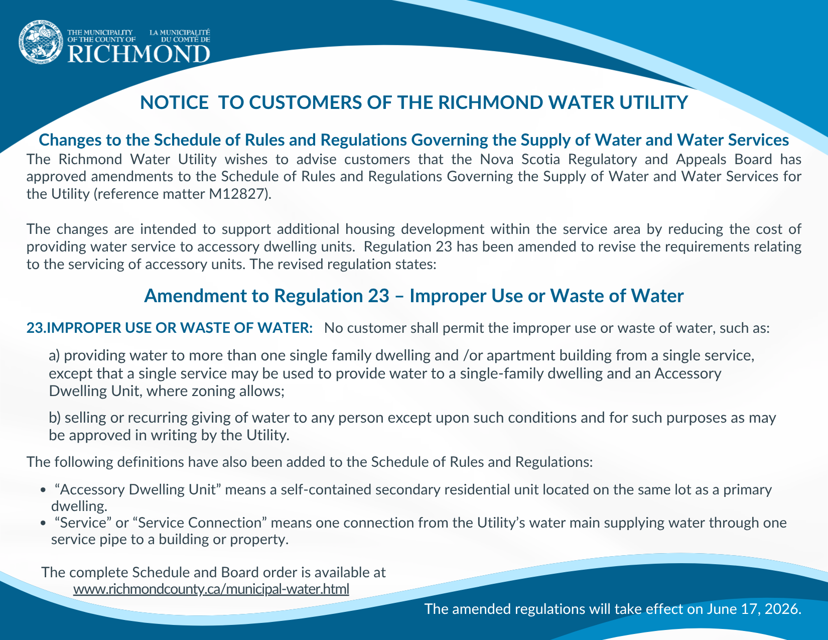 Amendment to Regulation 23 1