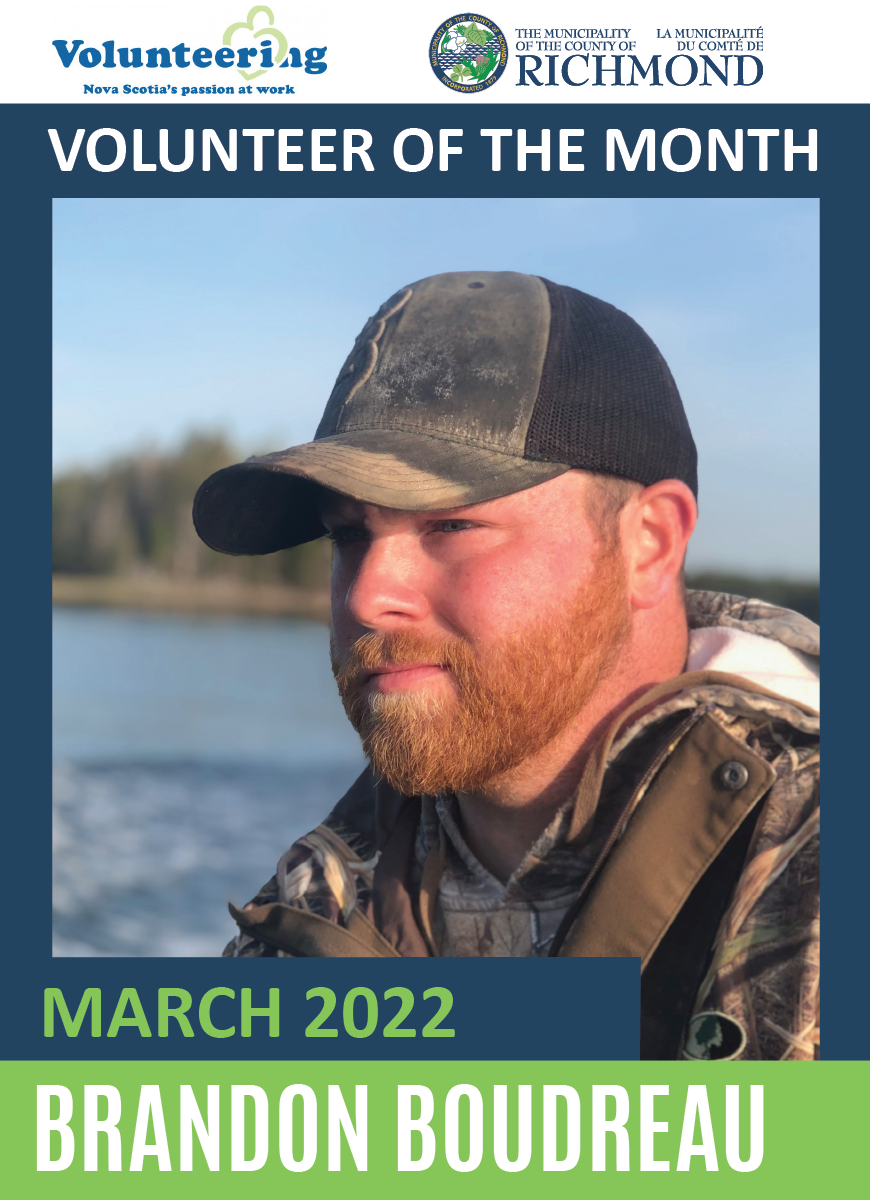 March 2022 Volunteer of the Month - Brandon Boudreau