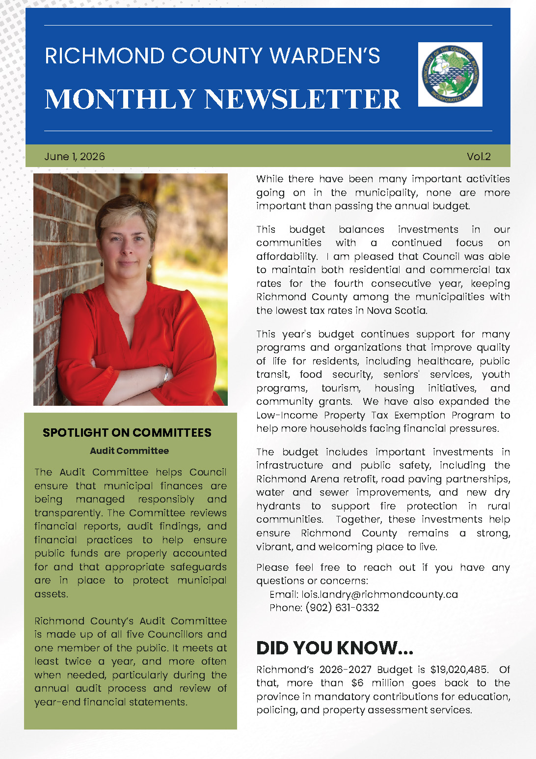 Warden's Newsletter June 2026