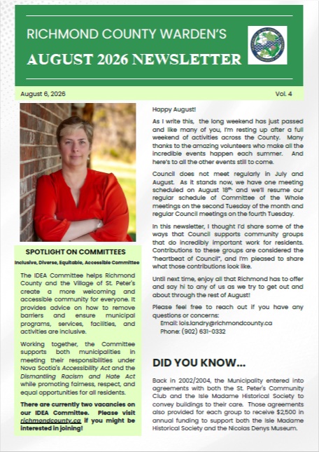 Warden's Newsletter August 2026