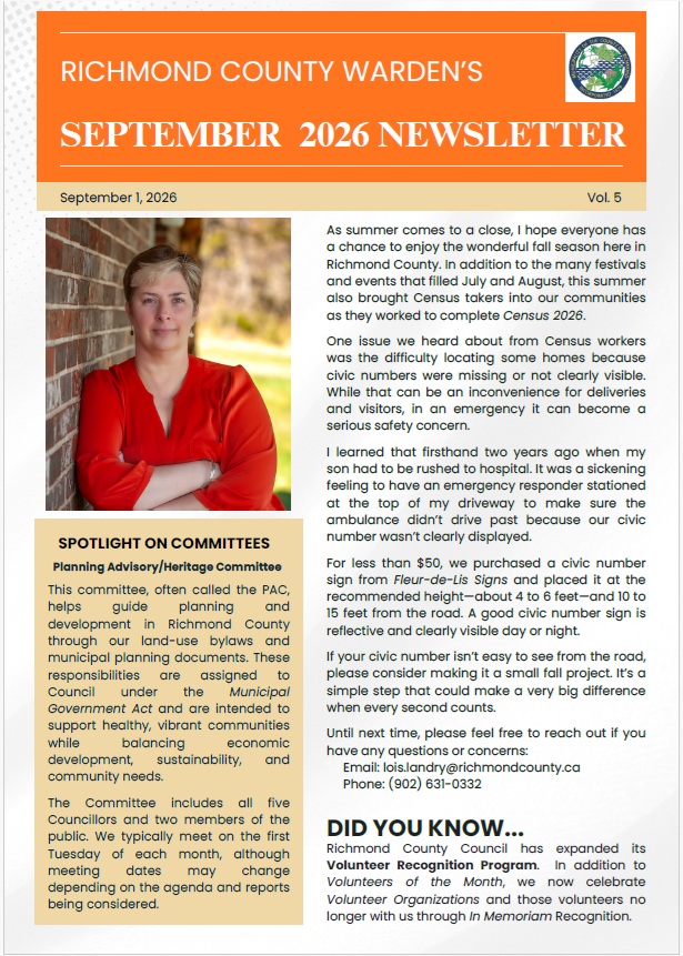 Warden's Newsletter September 2026